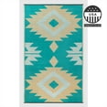 thumbnail image 5 of FH Home Outdoor Rug - Waterproof, Fade Resistant, Reversible - Premium Recycled Plastic - Geometric - Patio, Deck, Porch, Balcony - Bursa Kilim - Teal - 5 x 8 ft, 5 of 9