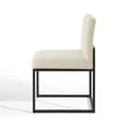 thumbnail image 4 of Tufted Side Dining Chair, Fabric, Metal Steel, Black Beige, Modern Contemporary Urban Design, Kitchen Room Cafe Bistro Restaurant Hospitality, 4 of 7