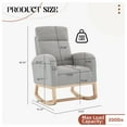 thumbnail image 3 of Sunvasagoo Wingback Rocking Chair with Wood Frame, Fleece/Linen/PU Upholstery, 4 Colors, 3 of 7