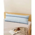 thumbnail image 5 of Gradient Blue Body Pillow Cover 20 x 54 Inch Decorative Pillow Cover Geometric Stripes Wave Chevron Pattern Lumbar Pillowcase Seasonal Rectangle Cushion Case for Couch Sofa Bed Living Room, 5 of 7