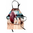 thumbnail image 1 of Bowling Party Apron Close Up Bowling Shoes with Purple Ball on an Alley Indoor Activity Hobby, Unisex Kitchen Bib Apron with Adjustable Neck for Cooking Baking Gardening, Multicolor, by Ambesonne, 1 of 3