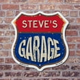 thumbnail image 4 of Steve's Garage 12 inch X 12 inch Shield Shaped Commercial Grade Plastic Sign Weather Resistant, UV Protected To last, Gift for Dads and Uncles Classic Americana Crafted in the USA, 4 of 7