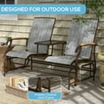 thumbnail image 5 of Outsunny Outdoor 2-Person Glider Bench with Table, Outside Breathable Mesh Swing Chair for Patio, Garden, Backyard, Porch, Gray, 5 of 9