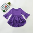 thumbnail image 2 of Mepaouo Infant Baby Blouse Tops Crewneck Ruffle Long Sleeve Shirts Toddler Girls Basic Casual Tees Purple 5-6 Years, 2 of 7