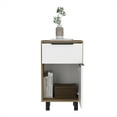 thumbnail image 6 of Knubmt Wood Nightstand with 1 Cabinet and 1 Drawer, Beside Table for Home, Bedroom, White + Brown, 6 of 6