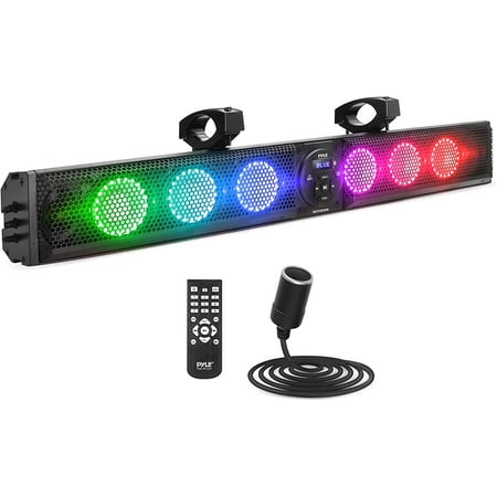 36 Wide Aluminum Alloy Sound Bar Speaker System w AUX/BT/USB/RGB Lights and Remote Control 6 x 30 Watts
