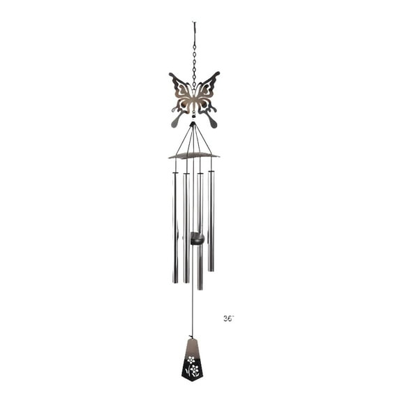 FC Design 36" Long Butterfly Metal Wind Chime Statue Sculpture Ornament Decoration Home/Room/Garden Decor and Unique Gift Ideas for Housewarming, Holidays and Birthdays