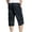 Navy, variant on Men's Casual Twill Elastic Cargo Shorts Below Knee Loose Fit Multi-Pockets Capri Long Shorts 3/4 Outdoor Pants