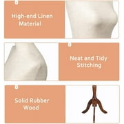 Bonnlo Upgraded Female Dress Form, Mannequin Torso Body with Adjustable Rubber Wood Stand for Dress Jewelry Display (White, 6-8)