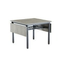 thumbnail image 2 of Tzou Expandable Folding Dining Table - Space-Saving Grey Drop Leaf Design w/Adjustable Feet, 63.2" to 39.8" Size, 330lb Capacity, 2 of 9