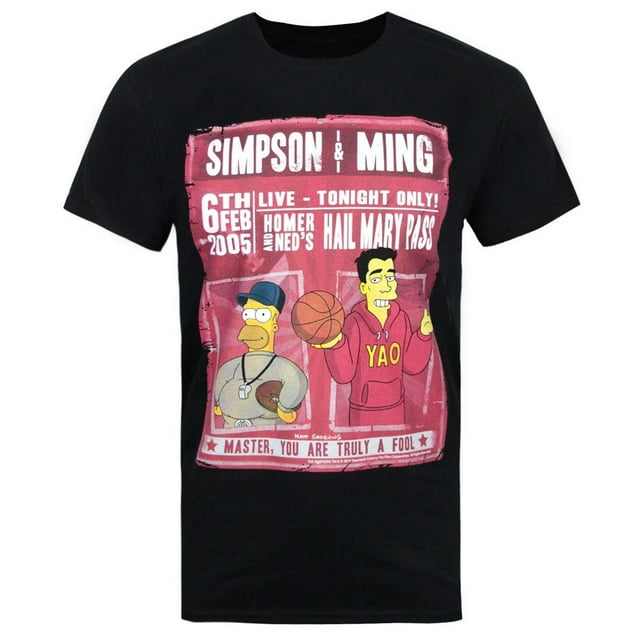 The Simpsons - Camiseta oficial modelo Simpson & Ming para hombre (Negro)