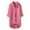 Pink, variant on Casual Solid Color Button Up Collared 3/4 Sleeve T Shirt Top for Women Stylish, Comfortable, Easy to Pair, Hand Wash Cold