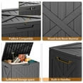 thumbnail image 6 of 32-Gallon Weatherproof Outdoor Storage Box with Woodgrain Finish - Black Resin, 6 of 6