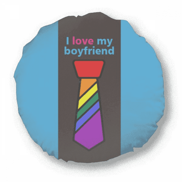 I Love My Boyfriend Art Deco Fashion Round Throw Pillow Home Decoration Cushion