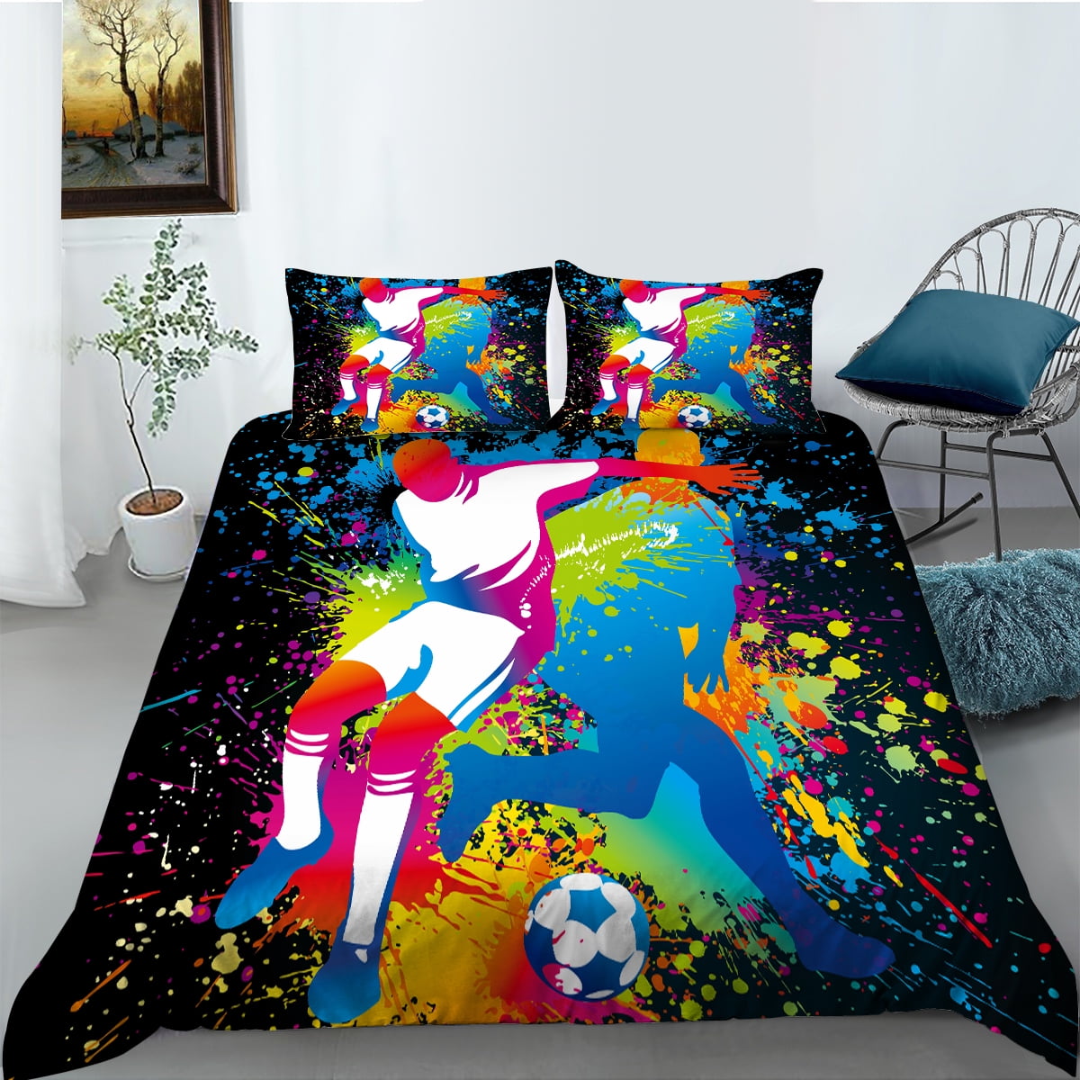 Boys Duvet Cover Sets 3D Sports Printed Bedding Covers Quilt Cover Sets