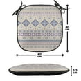 thumbnail image 4 of Ethnic Chair Seating Cushion Set of 4, Antique Detailed Borders National Cultural Ornament Pattern, Seat Pads for Office with Anti-slip Backing, 16"x16", Eggshell and Blue, by Ambesonne, 4 of 7