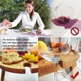thumbnail image 3 of Portable Picnic Table with Wine Rack Compartmental Tray Round Wooden Collapsible Desk for Outdoors Events Romantic Dinners Beach Camping, 3 of 9
