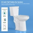 thumbnail image 3 of SUPERFLO Tall Toilet - 21 Inch Elongated Two Piece Extra Tall Toilets With Comfort Chair Seat, 12" Rough In & Single Flush, High Toilets For Seniors, Disabled, And Tall Individuals (1.28 GPF), 3 of 9