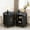 Black, variant on Aisword Nightstand with Charging Station, Fluted Accent Side Table with Sliding Door and Adjustable Shelf, End Table for Small Space, Yellow