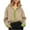 Khaki, variant on Fashion Fleece Jackets for Womens Winter Warm Plus Size Cropped Fleece Jackets Zip Up Drawstring Waist Color Block Warm Fuzzy Coats