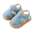 thumbnail image 2 of Zwiiyzr Unisex Baby First Walking Shoes 3-18 Months Infant Slingback Sandals Toddler Boys Girls Cute Shoes Hollow Out Soft Kids Summer Non-Slip Sandals Blue, 2 of 2