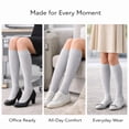 thumbnail image 4 of Diamond Star Women's Knee High Socks Trouser Socks, Stretchy Soft Thin Material (Silver - 6 Pairs, Socks Size 9-11, Fit Women's Shoe Size 4-10.5), 4 of 6