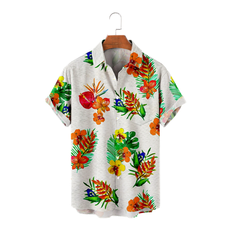 

MLFU Teens Mens Short Sleeve Button Up Shirts Loose Fit Beach Hawaii Shirts Vacation Clothing for Men Women