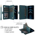 thumbnail image 4 of For Iphone 16 Pro Crossbody Zipper Wallet Rhombus Leather Phone Case(Green),iPhone 13 Pro, 4 of 7