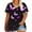 Purple, variant on QUNYINEY V Neck Women's T-Shirts Short Sleeve Butterfly Casual Tops Plus Size Pullover Loose Shirts Womens Tops Trendy