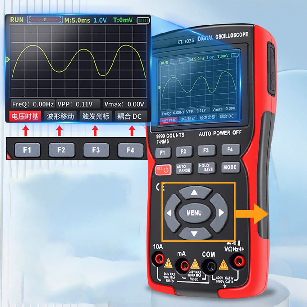 Dreamhall Handheld Oscilloscope, 9999 Counts Digital Multimeter,Dc/Ac Voltage/Current Test,B