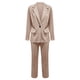 thumbnail image 5 of Conjunto de traje de dos piezas con solapas para mujer: blazer de manga larga con botones y pantalones. Conjunto formal de negocios. Poliéster y spandex suaves. Tallas S-XXL., 5 of 5