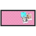 thumbnail image 2 of PinPix 28x12 Custom Cork Bulletin Board Quatrefoil Pink Poster Board Has a Fabric Style Canvas Finish, Framed in Quatrefoil Pink, by ArtToFrames (PinPix-283), 2 of 6