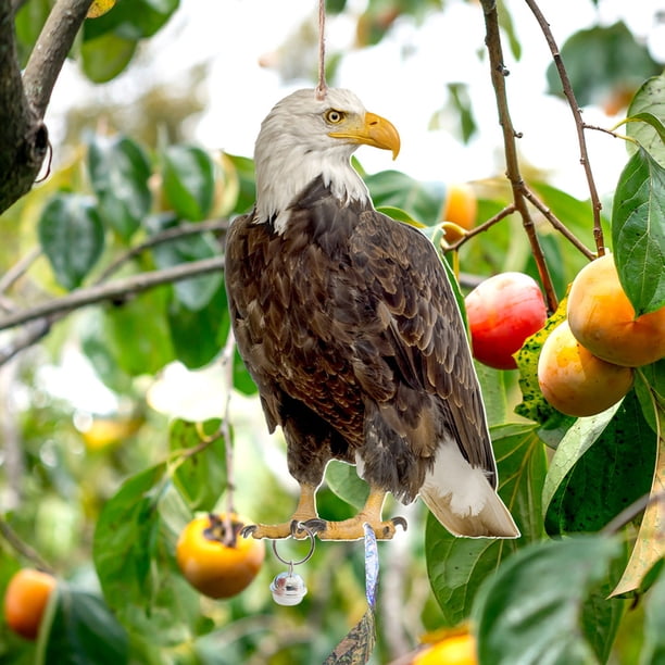 Colgante de búho repelente de pájaros con cascabeles | Carillón de viento para exteriores, jardín, huerto y patio | Decoración de espantapájaros para proteger cultivos y árboles frutales