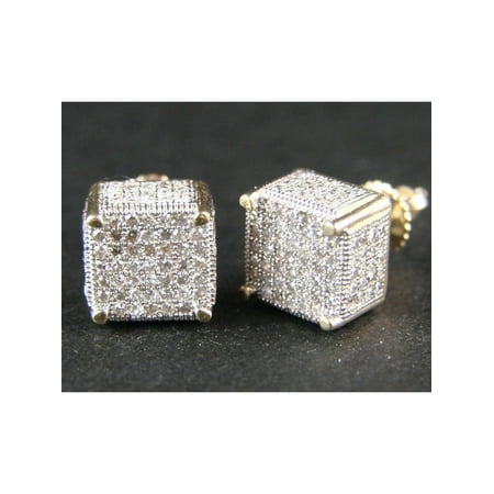 Jewelry Unlimited Ice Cube Block Diamond Stud Earrings In 10k Ice Cube Block Diamond Stud Earrings In 10k White Gold