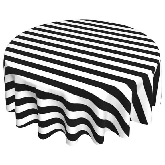Cotton 2 Inch Wide Stripes Round Tablecloth for Wedding/Bridal Shower, Birthdays, Special Events