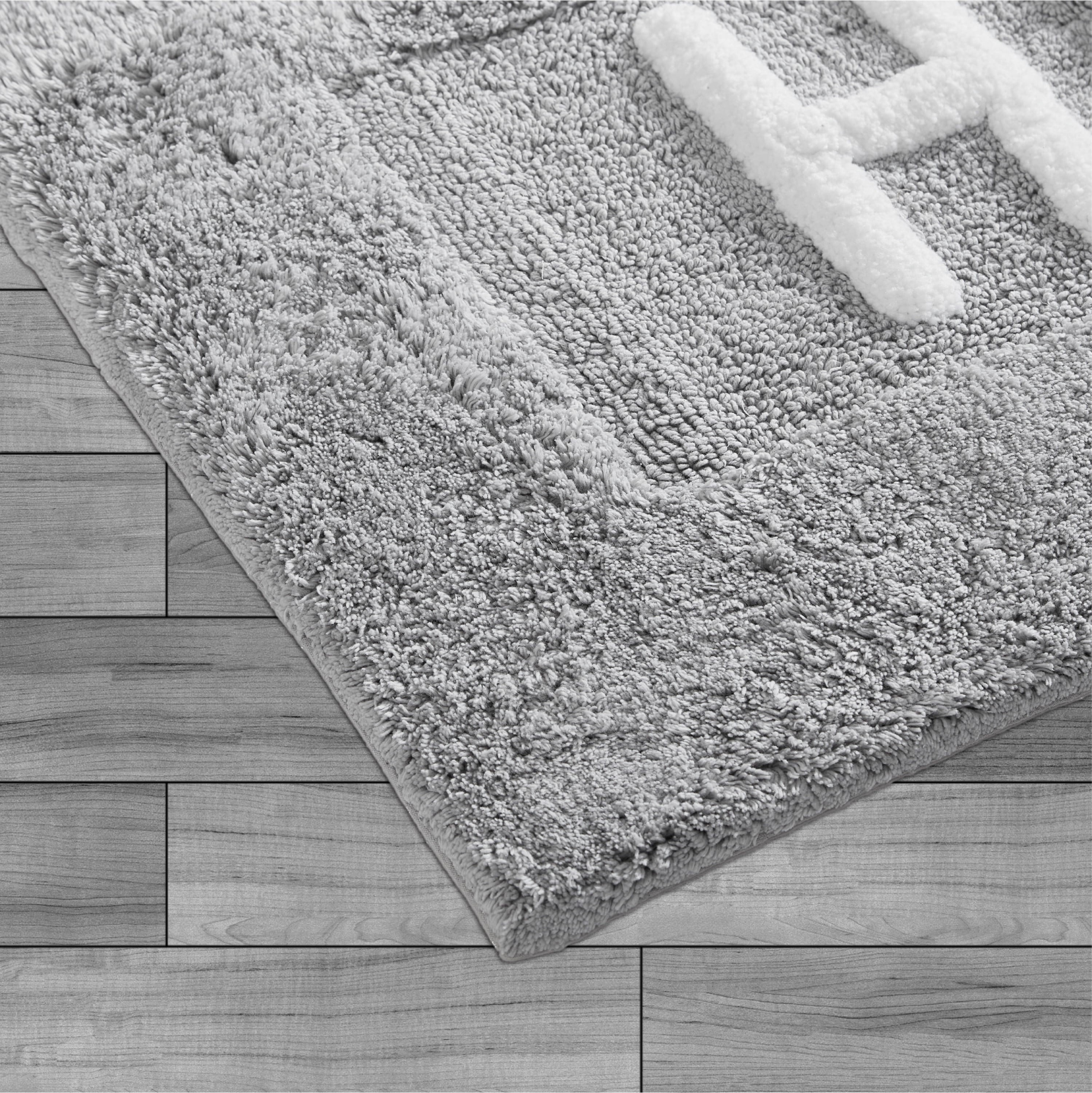 Jean Pierre "His" 21"x34" Cotton Bath Rug, Gray
