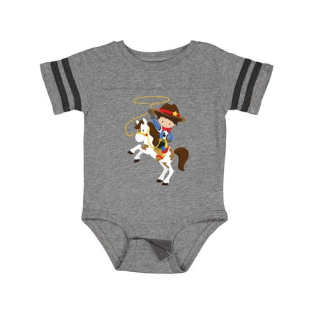

Inktastic Cowboy Sheriff Horse Lasso Western Brown Hair Gift Baby Boy Bodysuit