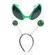 thumbnail image 2 of 2pcs Alien Glasses Plastic Sunglasses and Alien Boppers Antenna Headband for Fancy Dress Party and Halloween Decoration, 2 of 3