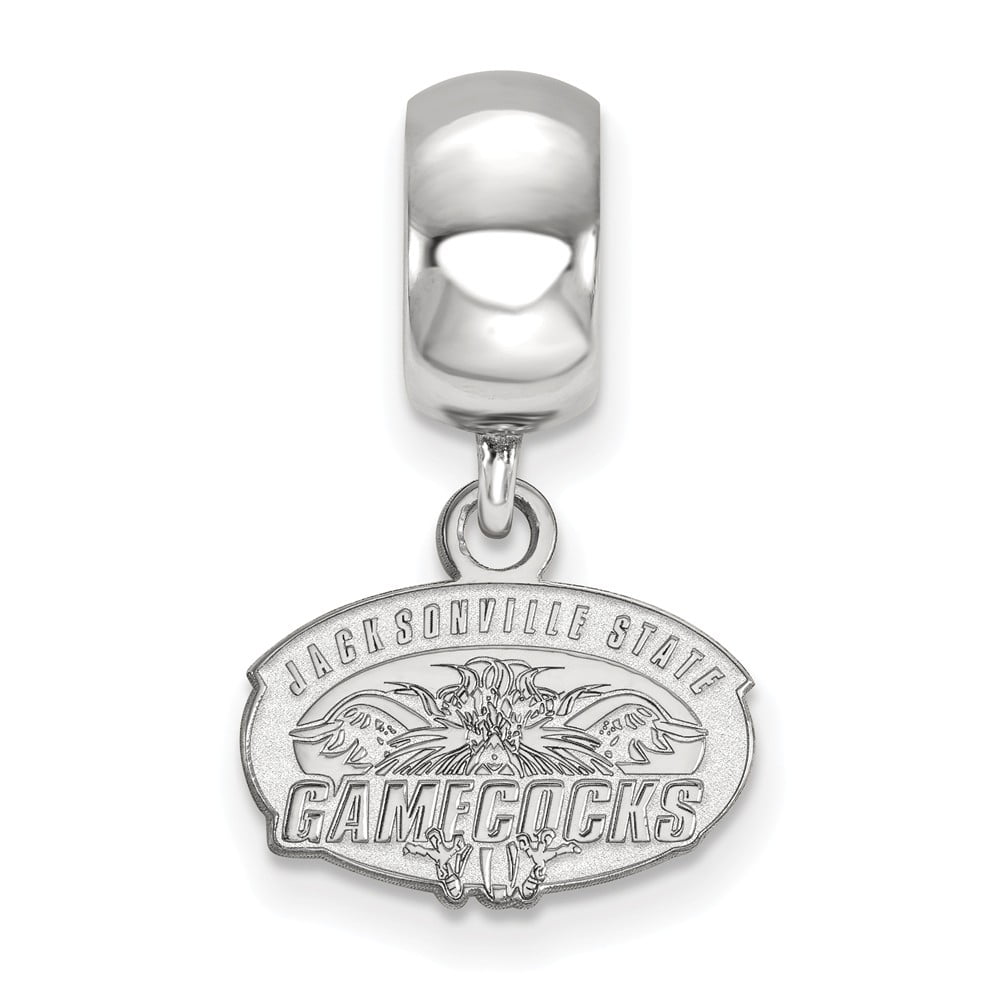 925 Sterling Silver Rhodium-plated Laser-cut Penn State University XS Dangle Bead Charm