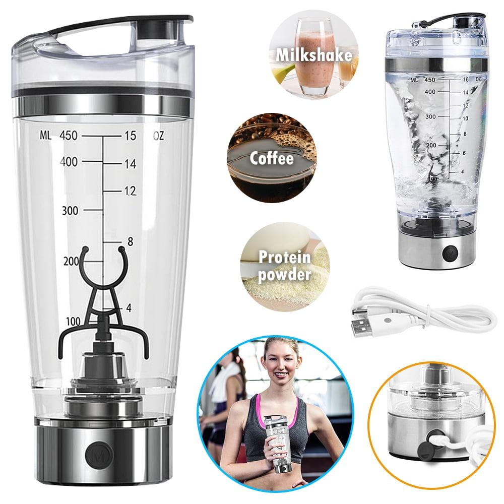 LNGOOR Electric Protein Shaker Mixing Bottle 450ml Usb Rechargeable Protein  Mixing Bottle Portable Leakproof Automatic Vortex Mixer Cup