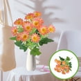 thumbnail image 1 of Ramo de flores de margaritas artificiales | Tallo floral de plástico sintético realista | Oficina en casa Decoración de jardín | Hojas y capullos realistas | Respetuoso con el medio ambiente, 1 of 6
