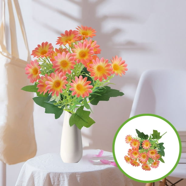 Decoración del hogar, decoración de habitaciones, decoración de paredes, flores artificiales de margaritas, ramo de simulación, decoraciones navideñas para exteriores, hogar, jardín, flores de margari