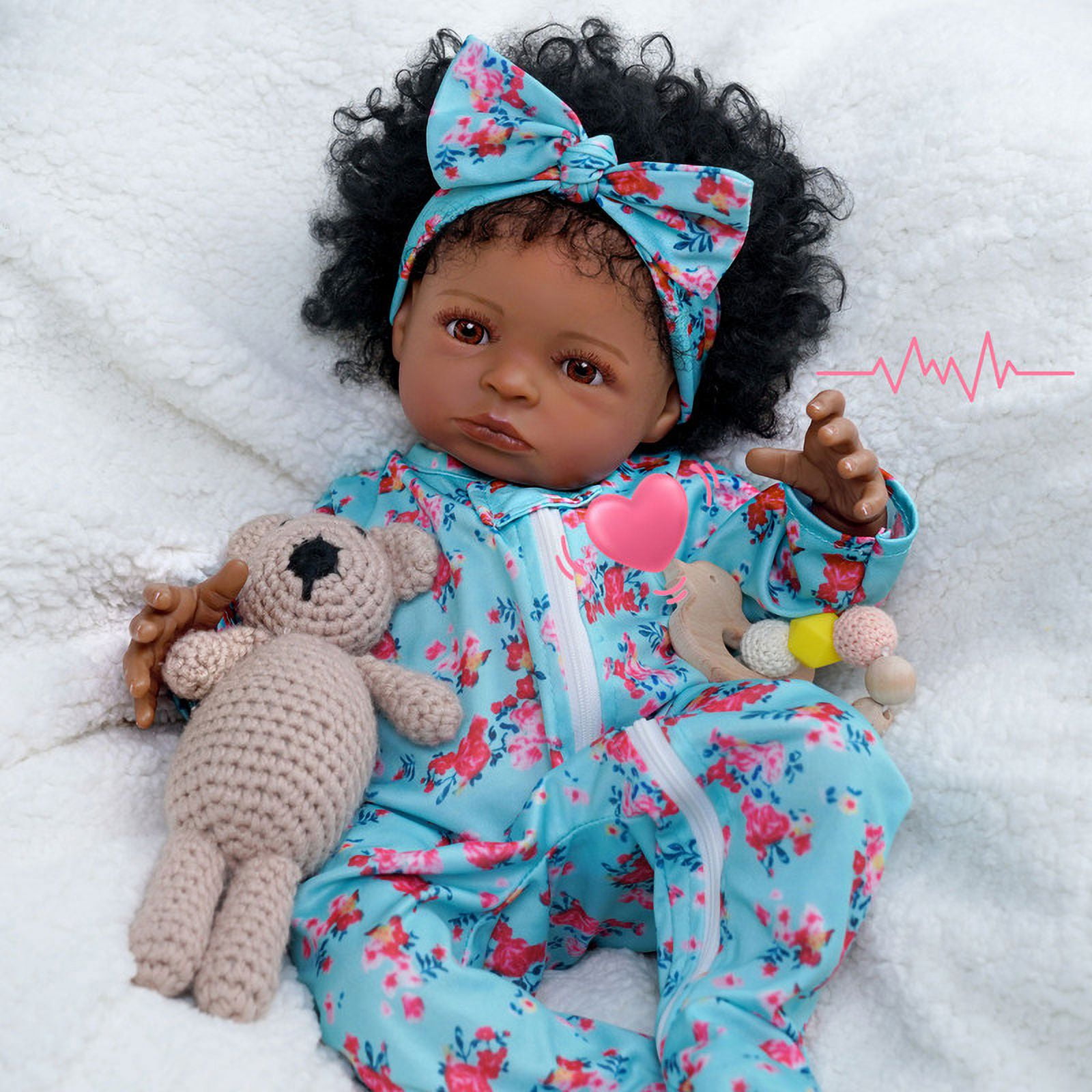 BABESIDE Lifelike Reborn Baby Dolls - 20 inch Baby Soft Cloth Body with Blue Pajamas Clothes