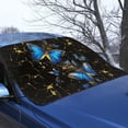 thumbnail image 3 of FOR U DESIGNS Blue Butterfly Marble Print Windshield Snow Cover for Cars, All-Weather Vehicle Windproof Winter Frost and Ice Removal Sunshade Front Window Automotive Covers Fit for Trucks, Vans, 3 of 6