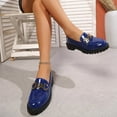 thumbnail image 6 of Blue Ladies Fashion Round Toe Shoes With Shiny Finish And Metal Decoration For Versatile Styling, 6 of 7