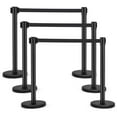 thumbnail image 1 of Costway 6 Pcs Poteaux de Chandelle Noirs Queue Poteau Ceinture Rétractable Barrière de Contrôle des Foules, 1 of 10