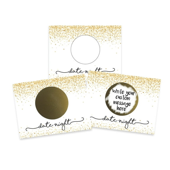 My Scratch Offs Gold Confetti Date Night DIY Scratch-off Note Cards & Stickers, 20 Pack