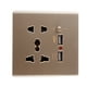thumbnail image 1 of Panel de Receptáculo Zulema Tomacorriente de Pared 2.1A color dorado, 1 of 7
