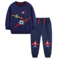 thumbnail image 2 of Kogui Toddler Boy Fall Outfits Boys Sweatshirt Letter Graphic Hoodie Sweatshirt Jogging Sweatpants Tracksuit Kids Fashion Clothes 3 6 9 12 24 Months 2T 3T 4T (Dark Blue,2-3 Years), 2 of 7