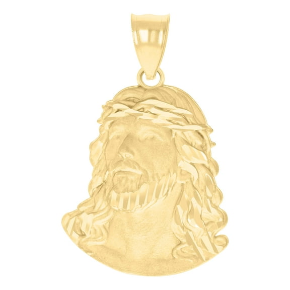 10kt Real Yellow Gold Mens Jesus Religious Charm Pendant